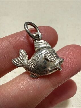 Sterling Silver 925 Fish Charm Pendant